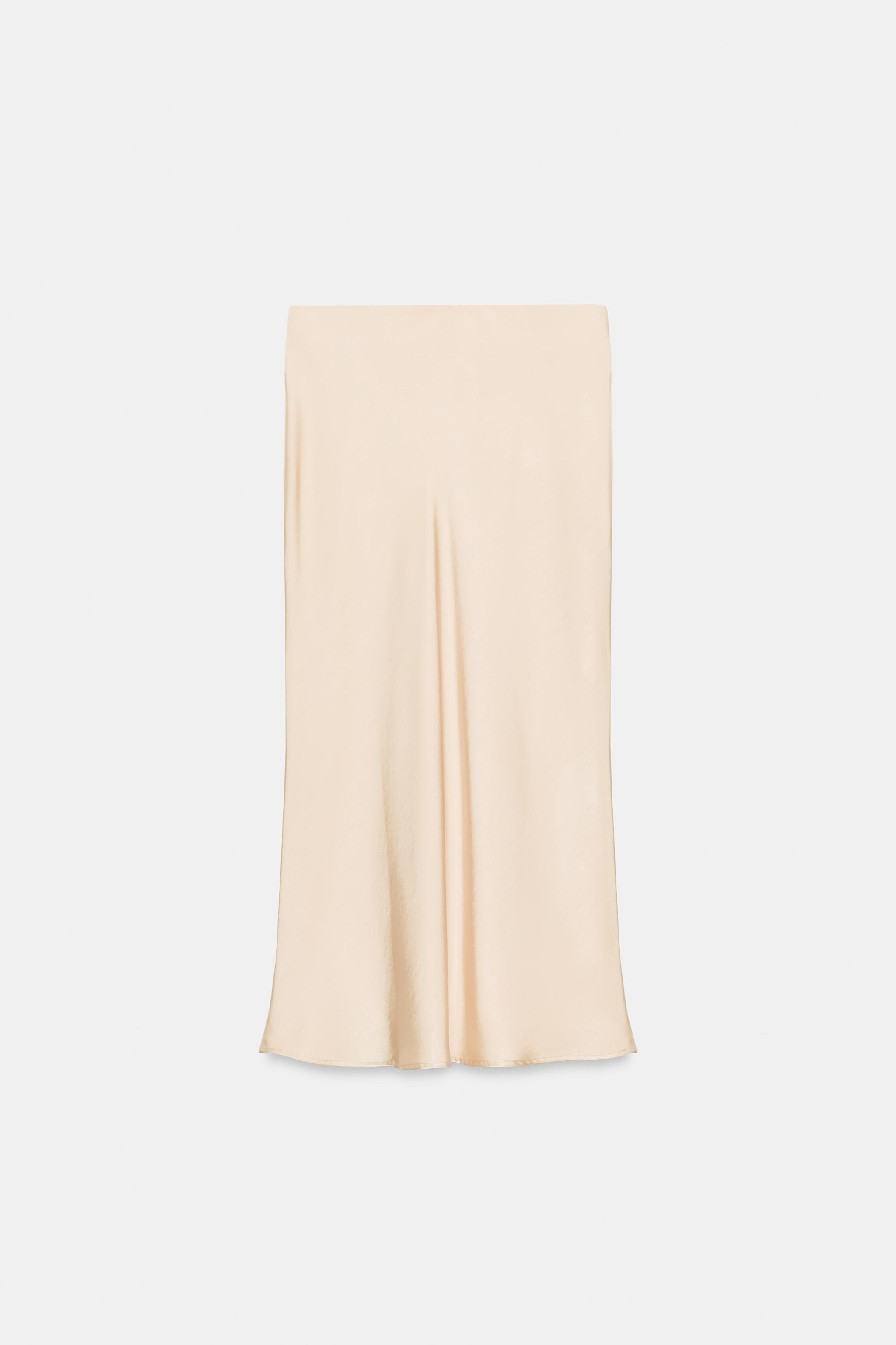 SATIN MIDI SKIRT WITH KNOT
